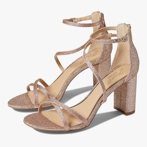 Badgley Mischka Jewel Glitter Block Heel Sandals